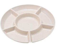 1PC 28.5CM Fruit Plastic Plates For Food Family Dessert Dish Snack Dish Party Home Maintenance Tray Plate Petisco OK 0810: Khaki