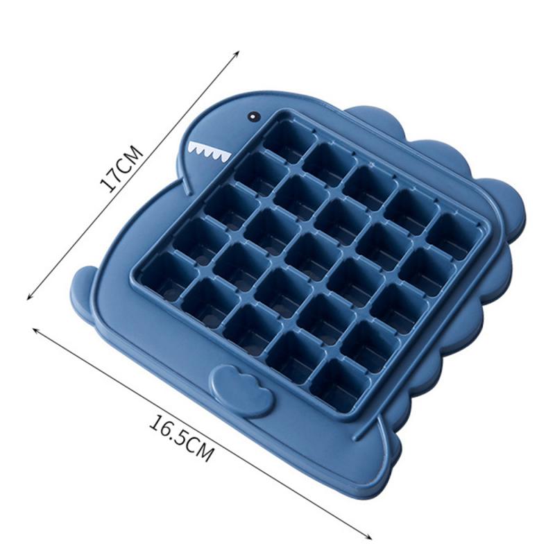 Cubitos de hielo caseros de estilo lindo para el hogar, pequeño congelador, nevera, cubito de hielo congelado, molde de cubitos de hielo de animales de dibujos animados, rejilla de hielo, herramientas de cocina: Blue dinosaur