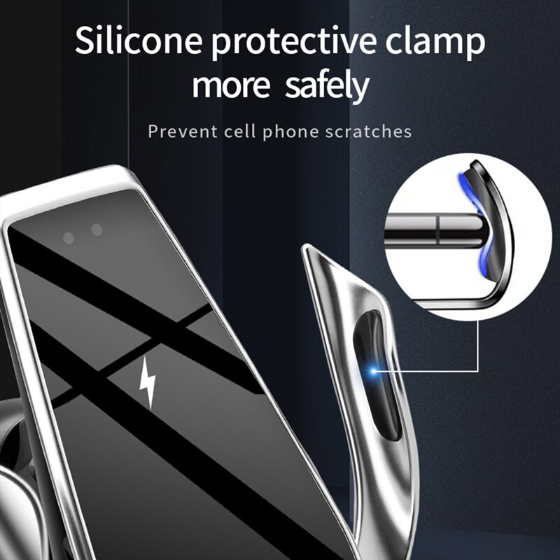 Wireless Car Charger Mount Automatische Spannen Qi 15W Snel Opladen Telefoon Holder Air Vent Voor Iphone 12 11 Xs X 8 Samsung S21 S20
