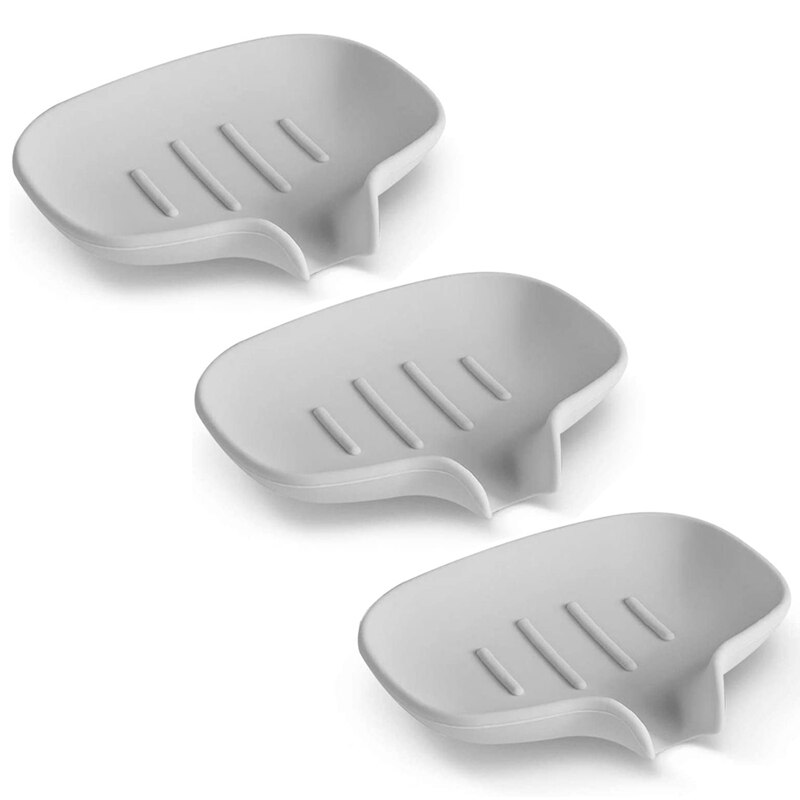 3Pcs Afvoer Zeepbakje, Zeep Stand Met Douche/Badkamer, zelflozend Waterval Zeepbakje Houden Zeep Droog: Default Title