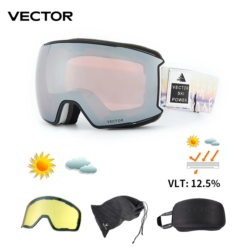 OTG Ski Goggles Snow Glasses Men UV400 Anti-fog Coatings Snowmobile Snowboard Skiing Women Sunglasses Outdoor Winter Sport: Ivory