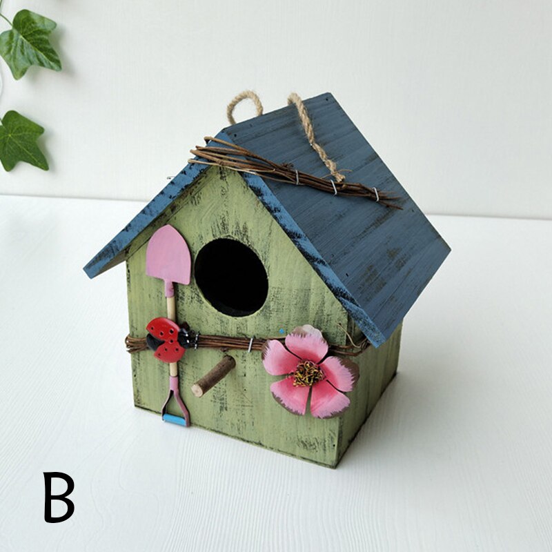 Opknoping Houten Vogel Huis Nest Decoratieve Vogelhuisjes Tuin Decor Diy Vogelhuisjes Voor Crafting Creëren Vogel Doos