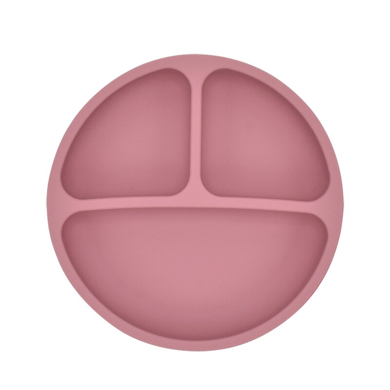Assiette à manger en Silicone pour bébé, solide, mignon, dessin animé, vaisselle de pour bébé, formation, vaisselle, bol d'alimentation pour enfants: Bean Red
