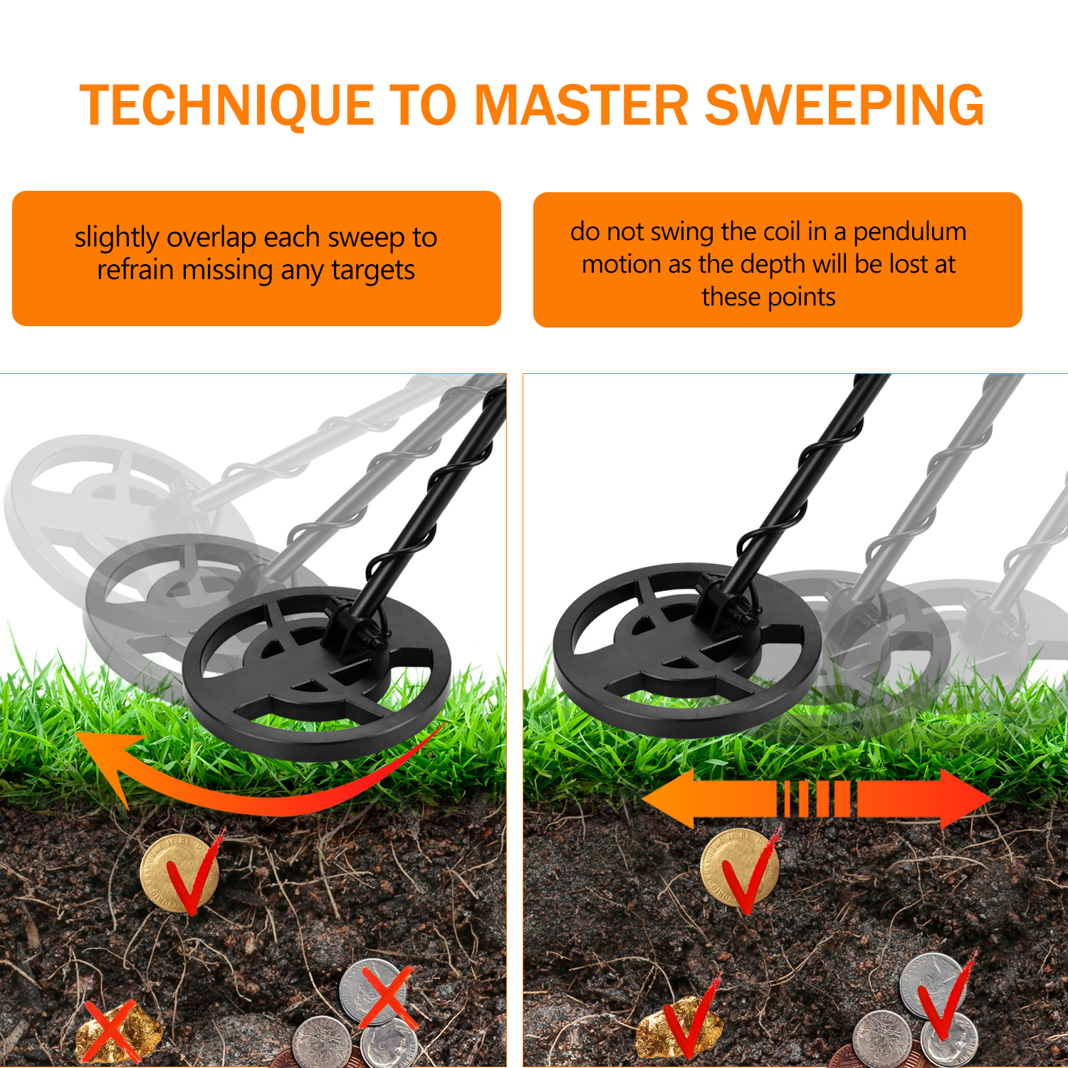 GTX5060 Portable Easy Installation Underground Metal Detector High Sensitivity Jewelry Treasure Gold Metal Detecting Tool