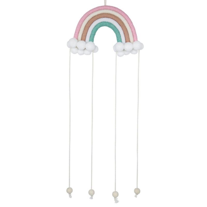 nórdico Arco Iris hecho a mano tejer ornamento niños Pared de habitación colgante decoración del hogar A2UB: 21
