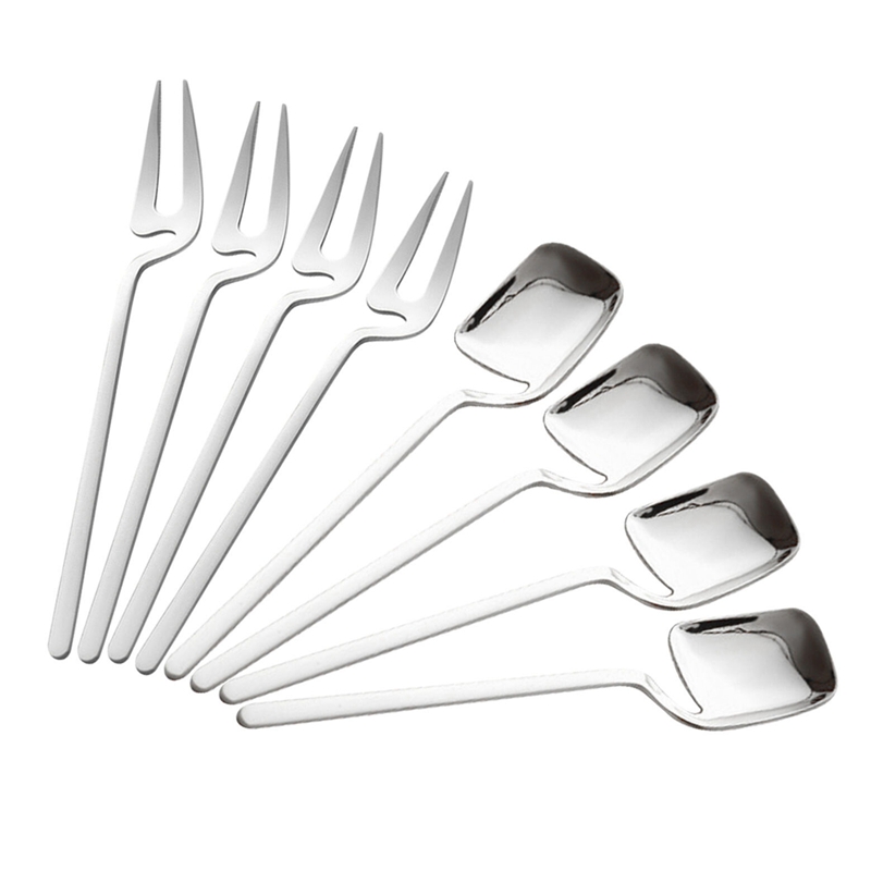 Tea Dessert Fork Spoon Set Stainless Steel Hanging... Grandado