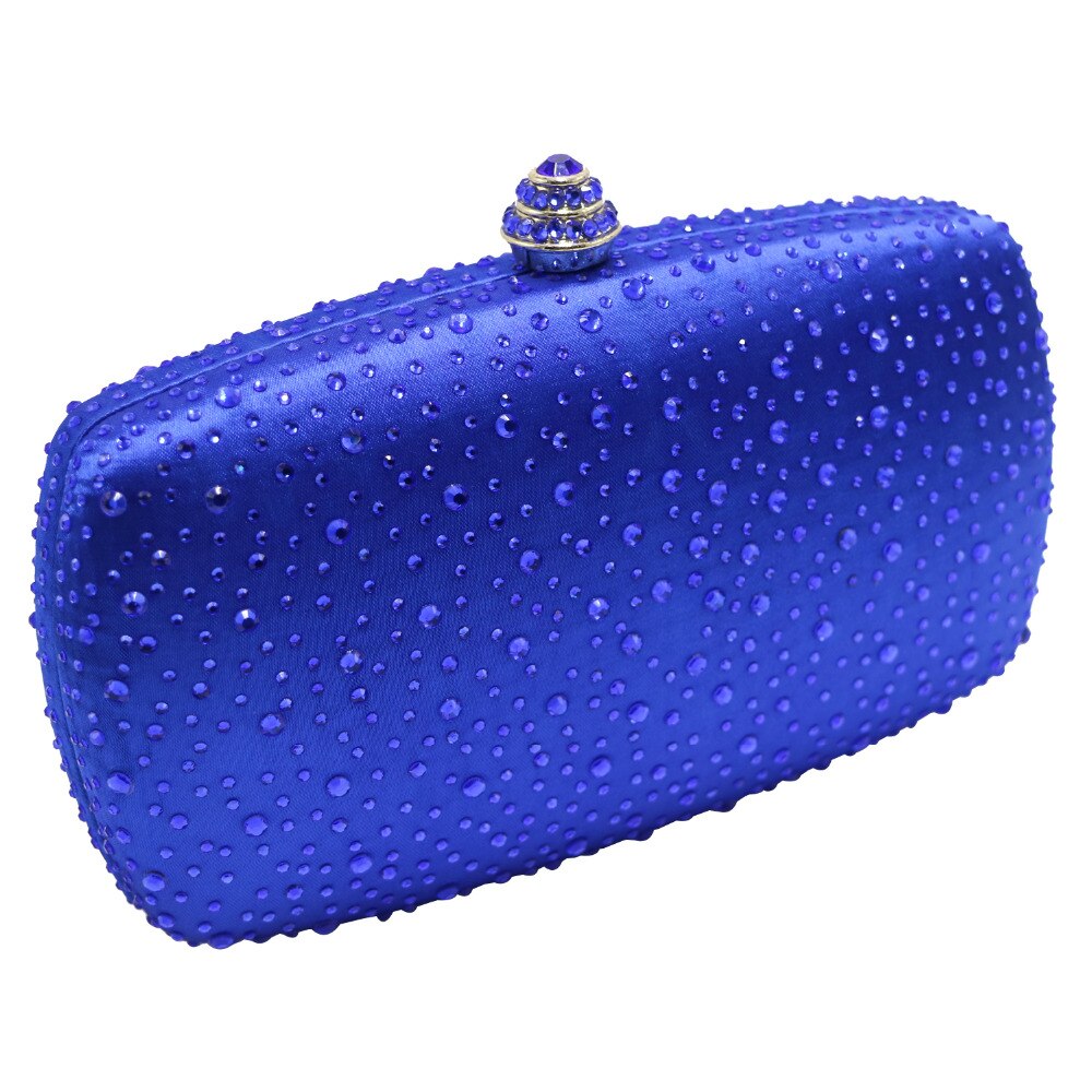 Vrouwen Royal Blue Harde Box Clutch Avondtassen Met Sparkle Crystal Diamonds Voor Dames Harde Koppelingen Doos Crystal Avond tas