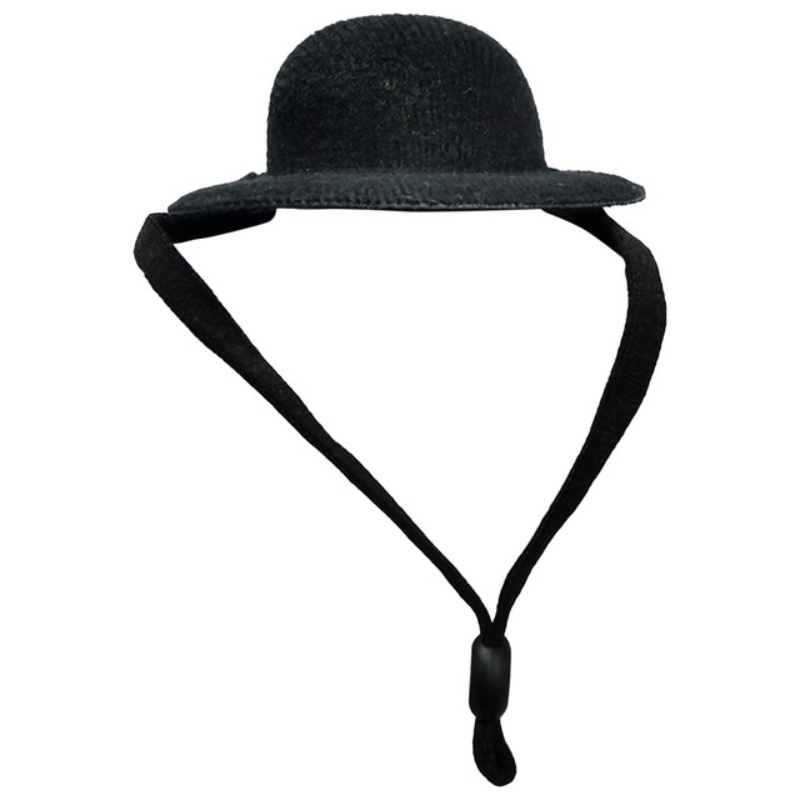 Sombrero de pollo para gallinas, mascotas pequeñas, accesorios divertidos para pollo, sombrero de copa para gallina, gallo, pato, loro, hámster, aves de corral, disfraz de espectáculo: Negro