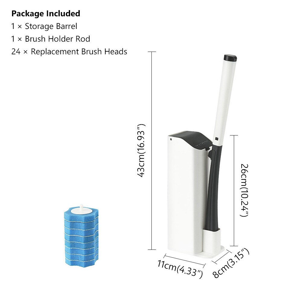 Ensemble de brosses des toilettes jetables, pour la maison, avec manche Long, système hygiénique moderne, porte-balais pour la salle de bain: Black Brush Set 3