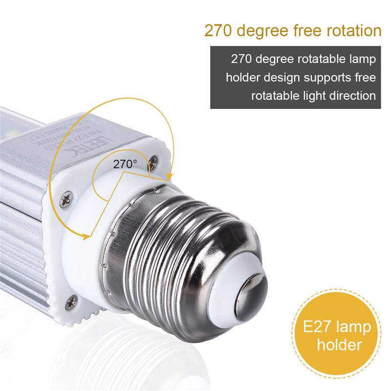 UEETEK – lampe à économie d'énergie, 7W E27, pour s'adapter à toutes les dosettes et boîtes de poisson, Aquariums, prise horizontale blanche, éclairage en maïs