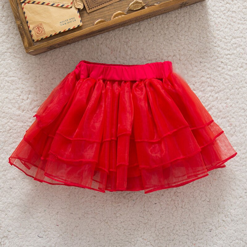 3 warstwy siatki księżniczka dziewczyny spódnica Tutu przytulne gumki talia dziewczynek Pettiskirts ubrania taneczne Tulle Tutu balet spódniczka dla dziecka dziecko: red / 12 m