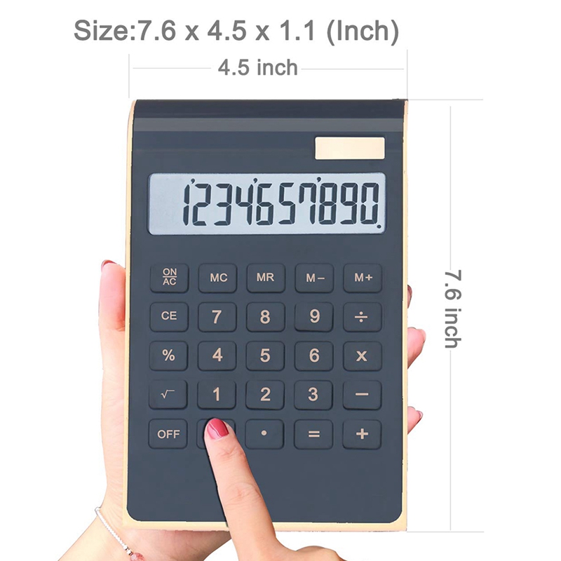 Desktop Calculator, 10-Digit Dual Power Handheld Desktop Calculator with Large LCD Display Big Sensitive Button