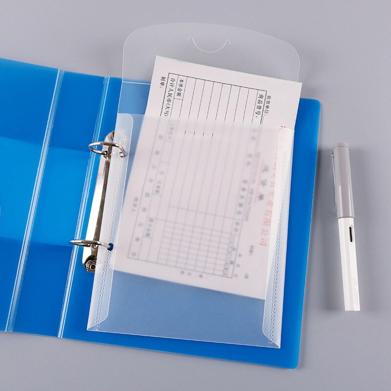 Twee-gat Bestand Houder Set A5 Transparante Map Kantoor Verdikte Bestand Zak Paperclip Opslag Geponst losbladige zak Innerlijke Pagina