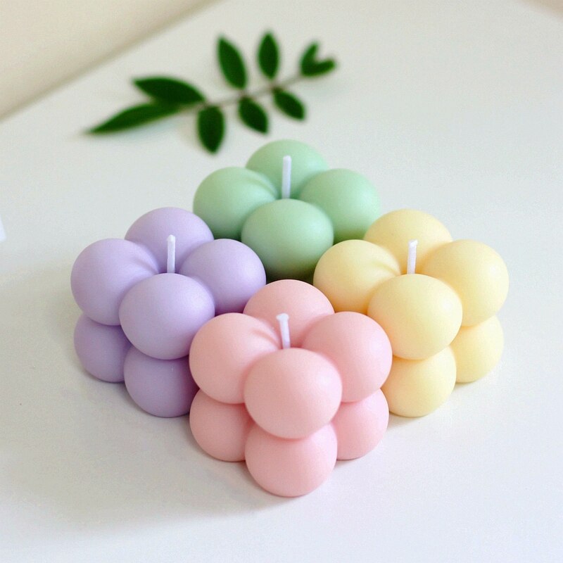 Bubble Cube Aromatherapy Candle Mini DIY Scented Candles Relaxing Birthday Handmade Home Decoration Party Photo Props