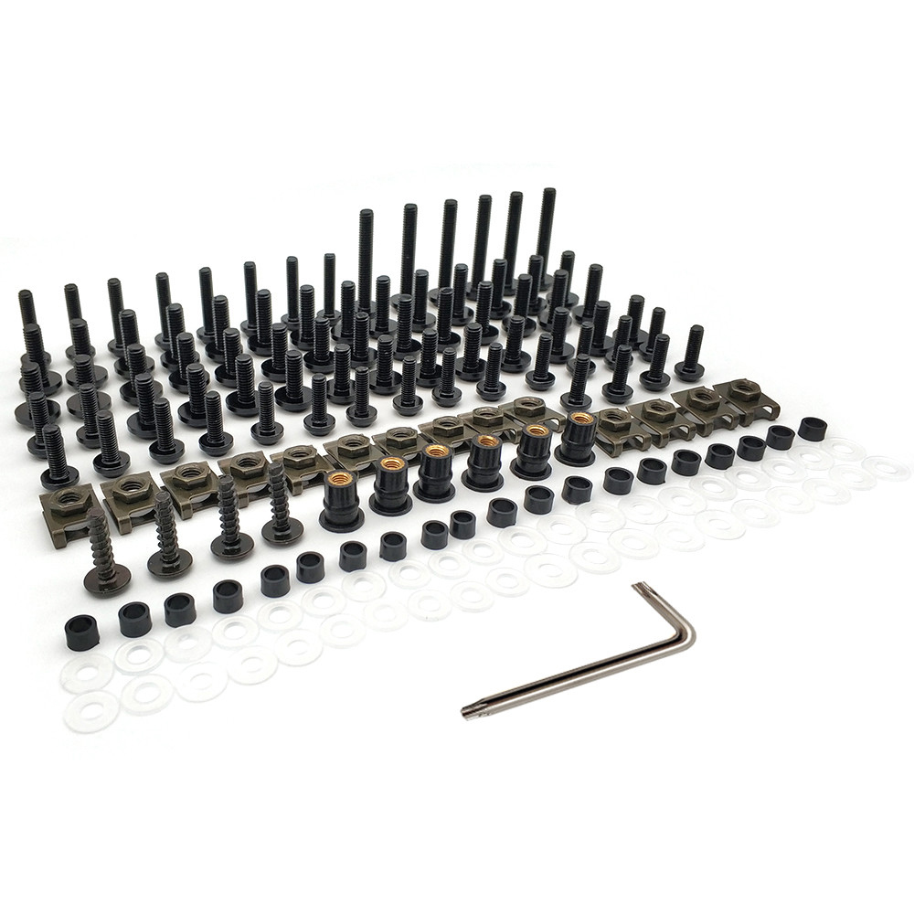 Alamor 137Pcs Carenado Perno Kit Sujetador Clip Tuerca Tornillo Para Sportbikes Motocicleta - Rojo