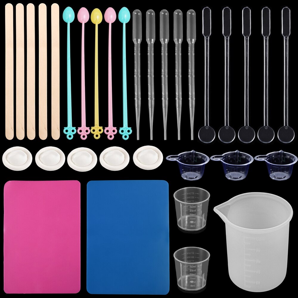 1Set Epoxy Harz, Der Werkzeuge UV Epoxy Harz Casting Machen Schmuck Erkenntnisse Set Messen Tasse Dropper Rühren Stick Werkzeuge