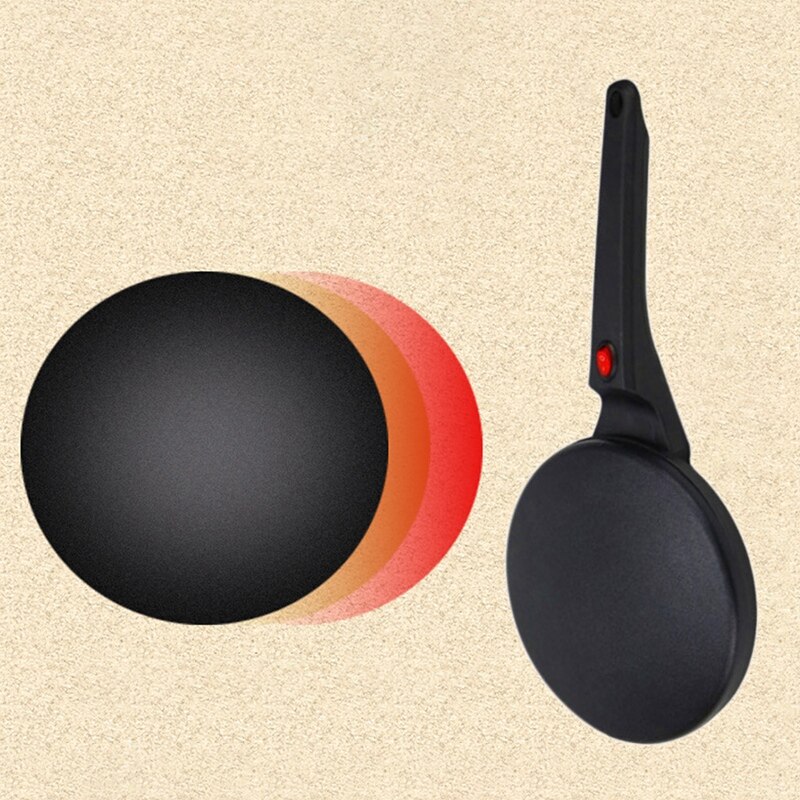 Eu stik elektrisk crepe maker pizza pandekage maskine non-stick stegeplade bage pande kage maskine, sort