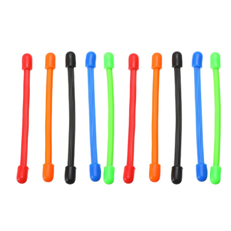 10 st / parti 3 '' 6 '' återanvändbar silikon kabelband band magisk gummi twist tie multifunktionsledning tråd arrangör gardin dekorativ: 10 st 3 tum