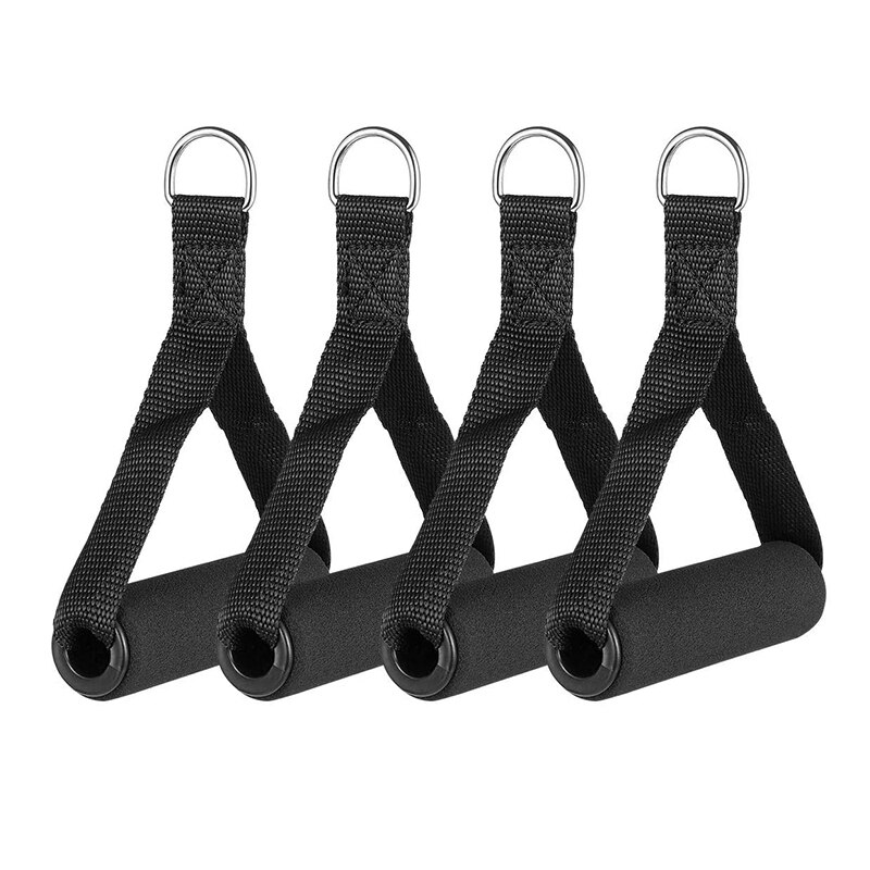 Resistance Band Handle Rope Bar Attachment Handlebar Station Fitness Tricep Exercise Gym Training Accessories: 4 PCS