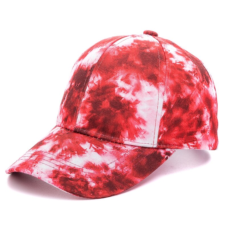 Udendørs afslappet tie dye kasketter til kvinder regnbuefarvet baseballkasket til kvinder streetwear sommerhat: Multi
