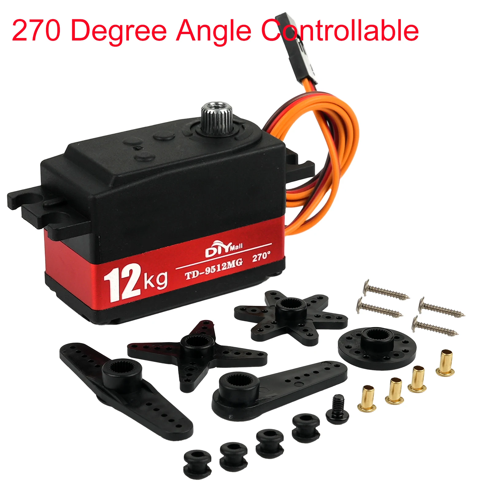 Servo numérique semi-métal TD-9512MG, 12KG, 4.8v-7.4v, mécanisme de direction 180/270/360 degrés pour voiture RC 1:8 1:10, voitures à dérive, coureur plat: Gris clair
