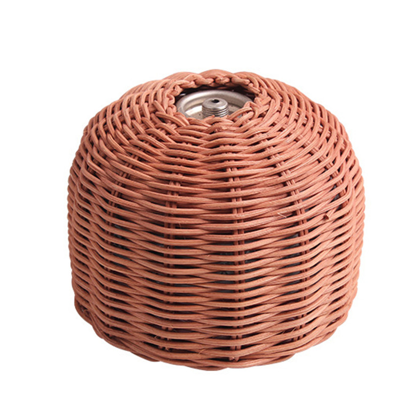 Gas Canister Protective Cover Outdoor Camping 230G Gas Canister Fuel Cylinder Rattan Weave Storage Bag: 250G Coffee
