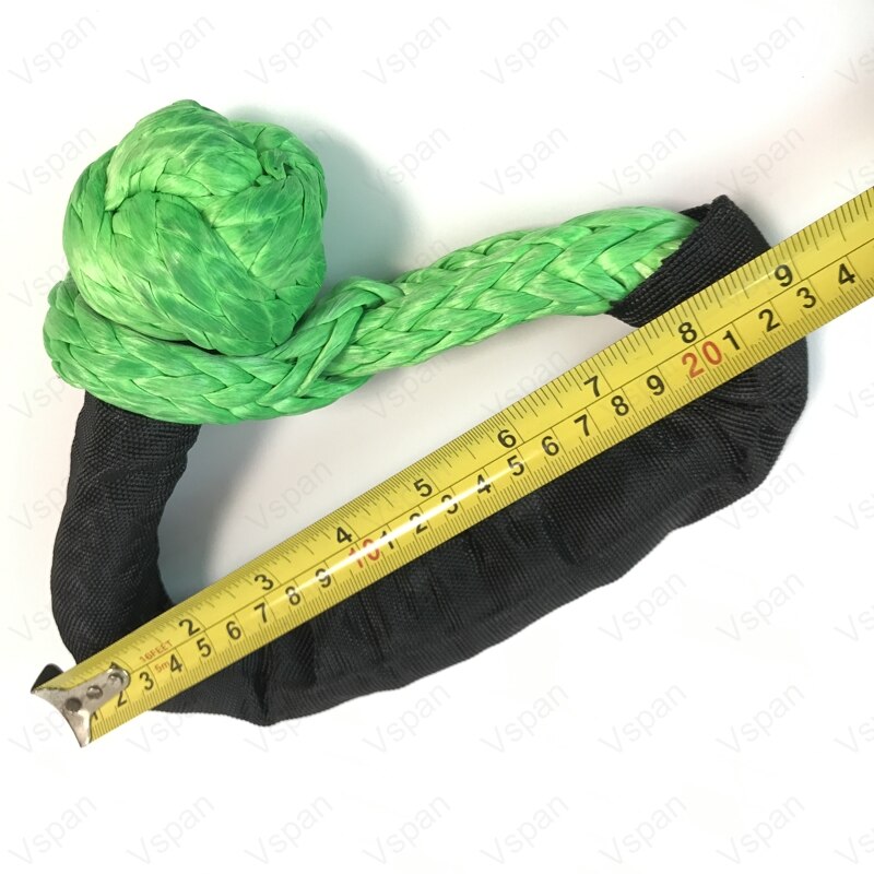 Manille de remorquage souple verte 15T | Corde synthétique, barre de remorquage, manille de choc pour Jeep JK, accessoires de récupération hors route 4x4accessoires