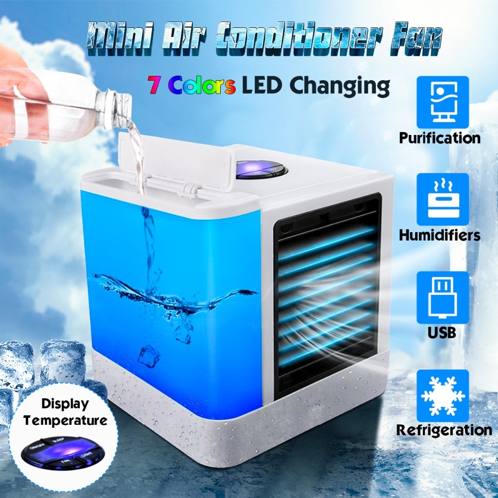 Usb Mini Air Conditioner Multifunctionele Luchtbevochtiger Luchtreiniger Draagbare Airconditioner Desktop Air Cooling Fan Snelle Levering