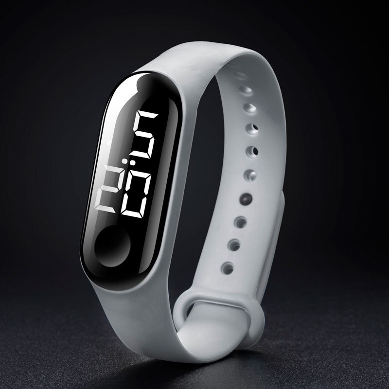 électronique nouvelle montre numérique Silicone Bracelet Bracelet montre pour femmes hommes unisexe montres LED Sport écran tactile étanche: White light Gary