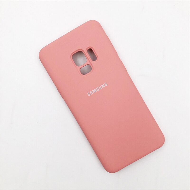 Samsung Galaxy S9 Plus 100% Original Flüssigkeit Silikon Fall Seidig Weich-Touch Zurück Abdeckung Für Galaxy S 9/ s9 Plus/S9 + Telefon Shell: For Galaxy S9 Plus / Pink