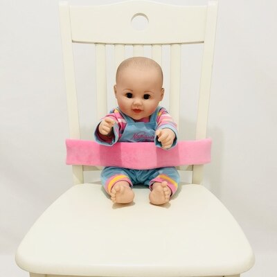 Baby indkøbsvogn remserviet med bærbar spise sæde baby stol sikkerhedssele egnet til alle indkøbsvogne justerbar længde: Lyserød