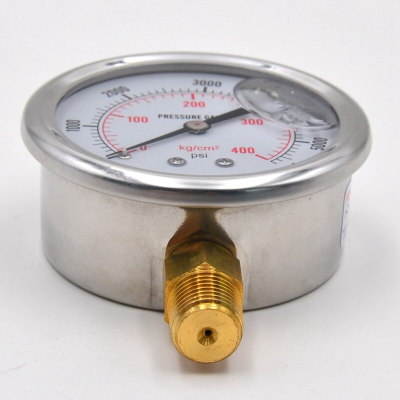 1/4 NPT Automotive Oil Pressure Gauge Instrument Hydraulic Meter 0-5700 PSI Gauge