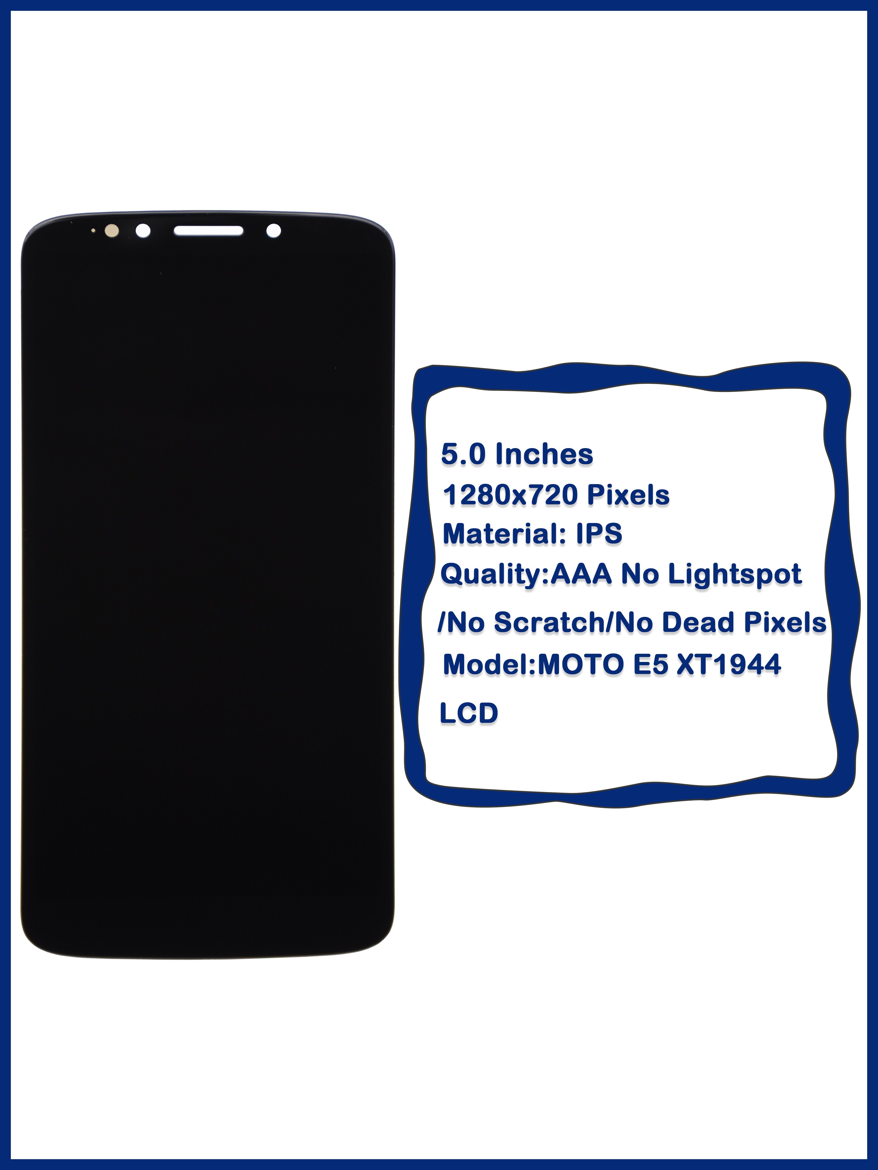 5.0 " original ersatzteile für motorola moto  e5 xt1944 lcd-display  e5 touchscreen-digitizer-einheit mit rahmen