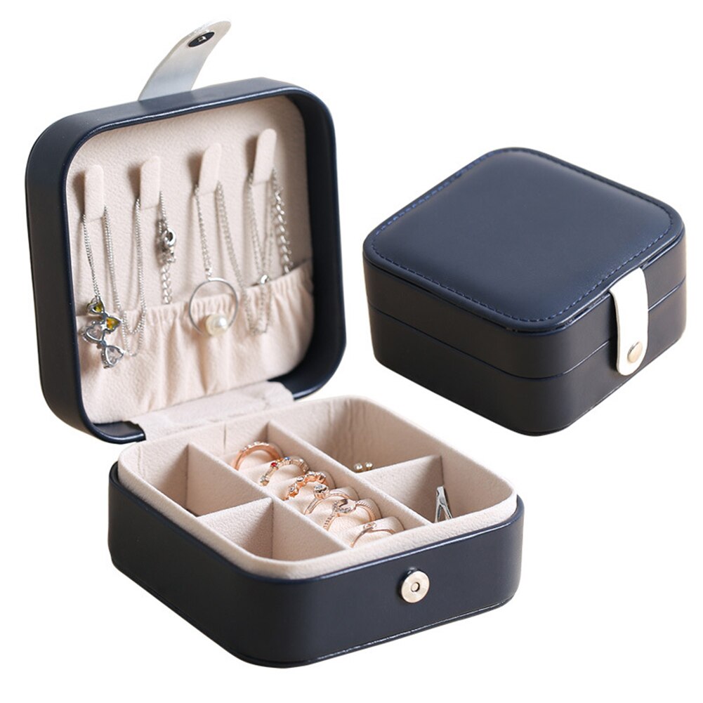 Velvet Portable Jewelry Box Jewelry Organizer Display Travel Jewelry Case Boxes Button Leather Storage Zipper Jewelers Joyero: 10