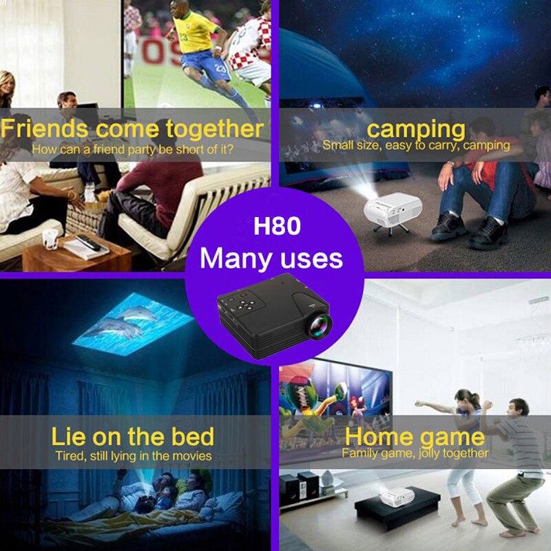 Portable Mini LED Projector HD Video Home Theater Cinema Multimedia HDMI-compatible Movie Projectors Media Player Portatil