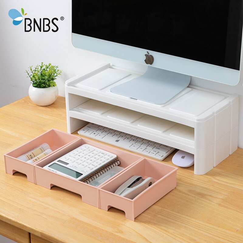 BNBS Desktop Drawer Organizer Storage Cabinet Plastic Chest Of Drawers Cabinet Organiser Computer Keyboard Storage Box