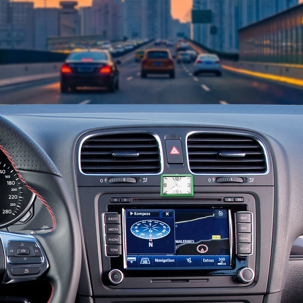 Car Dashboard Stick Melon Clock Quartz Clock Car Decoration Watch Jewelry Car Interior Watch Material