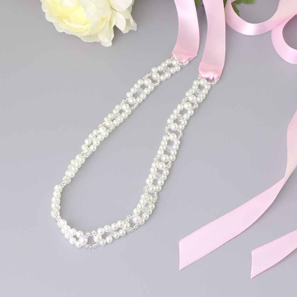 Trixy s246 pérolas faixas cinto de casamento cristal nupcial faixa marfim pérolas miçangas cinto nupcial faixa vestidos de casamento acessórios: pink