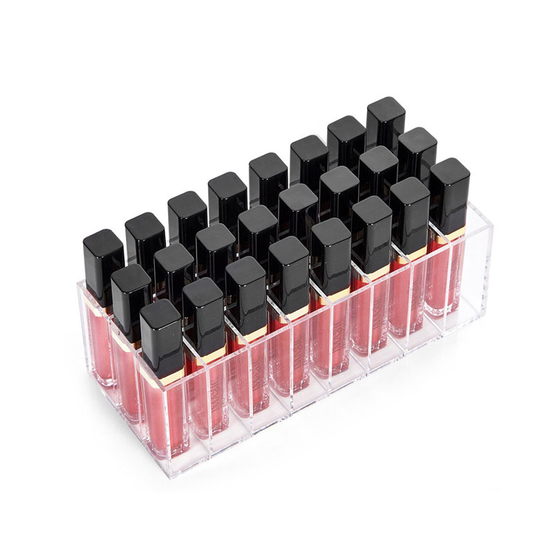 Akryl lipgloss holder 24 slots læbestift boks display stand diverse opbevaring boks kosmetisk makeup organizer holder