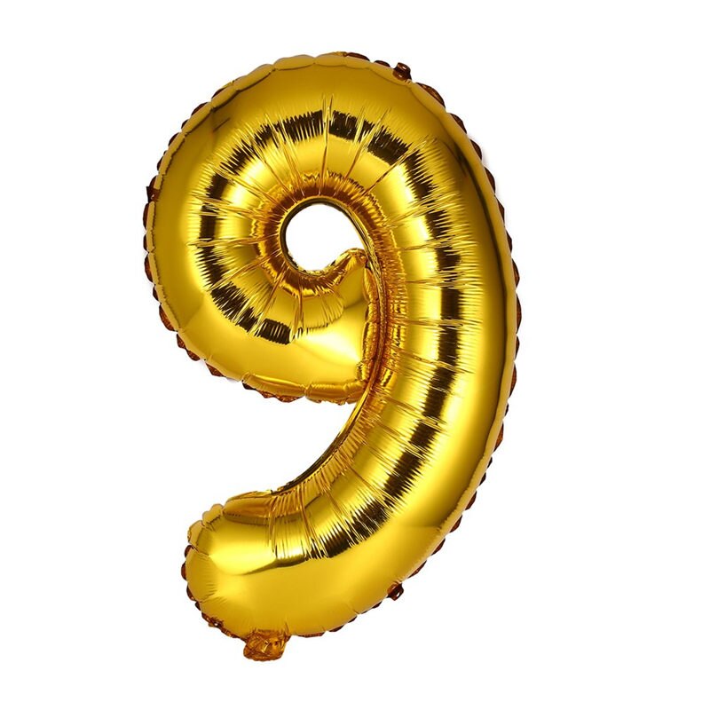 40 Inch Gold Silver Numbers Foil Balloon Digit Air Mylar Ballons Birthday Party Wedding Decoration Event Party Supplies: Gold 9