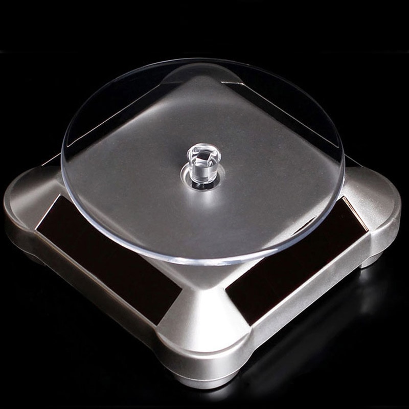 Solar Showcase 360 Automatic Rotating Turntable Jewelry Organizer Necklace Bracelet Watch Phone Display Stand SEC88