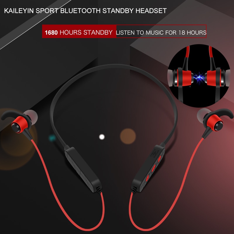 Magic music draadloze bluetooth oordopjes nekband waterdichte sport stereo hoofdtelefoon met microfoon voor telefoon