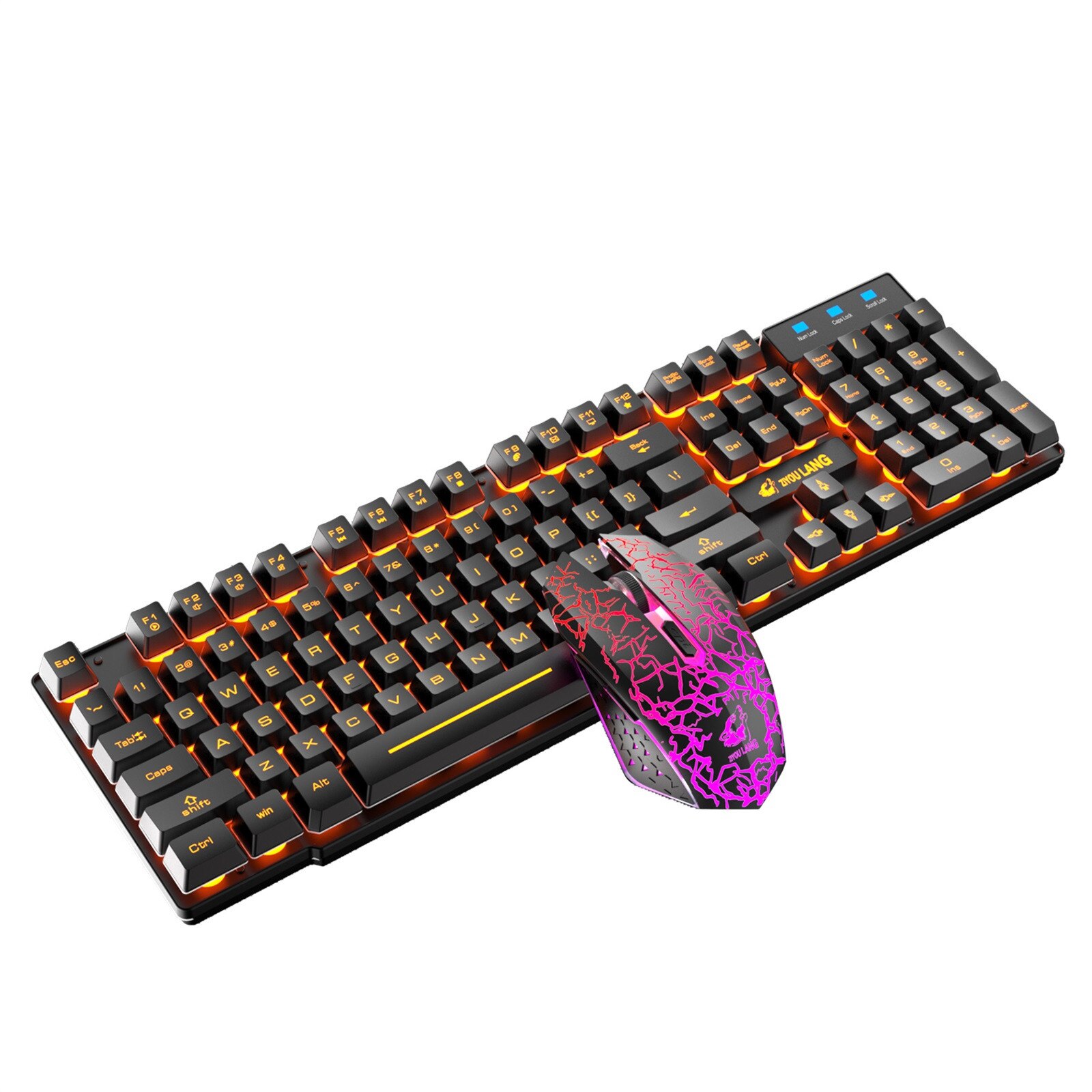 Wireless Gaming Tastatur und Maus Combo mit Regenbogen LED Backlit Wiederaufladbare Drahtlose Lade Tastatur Para Juegos Con Kabel