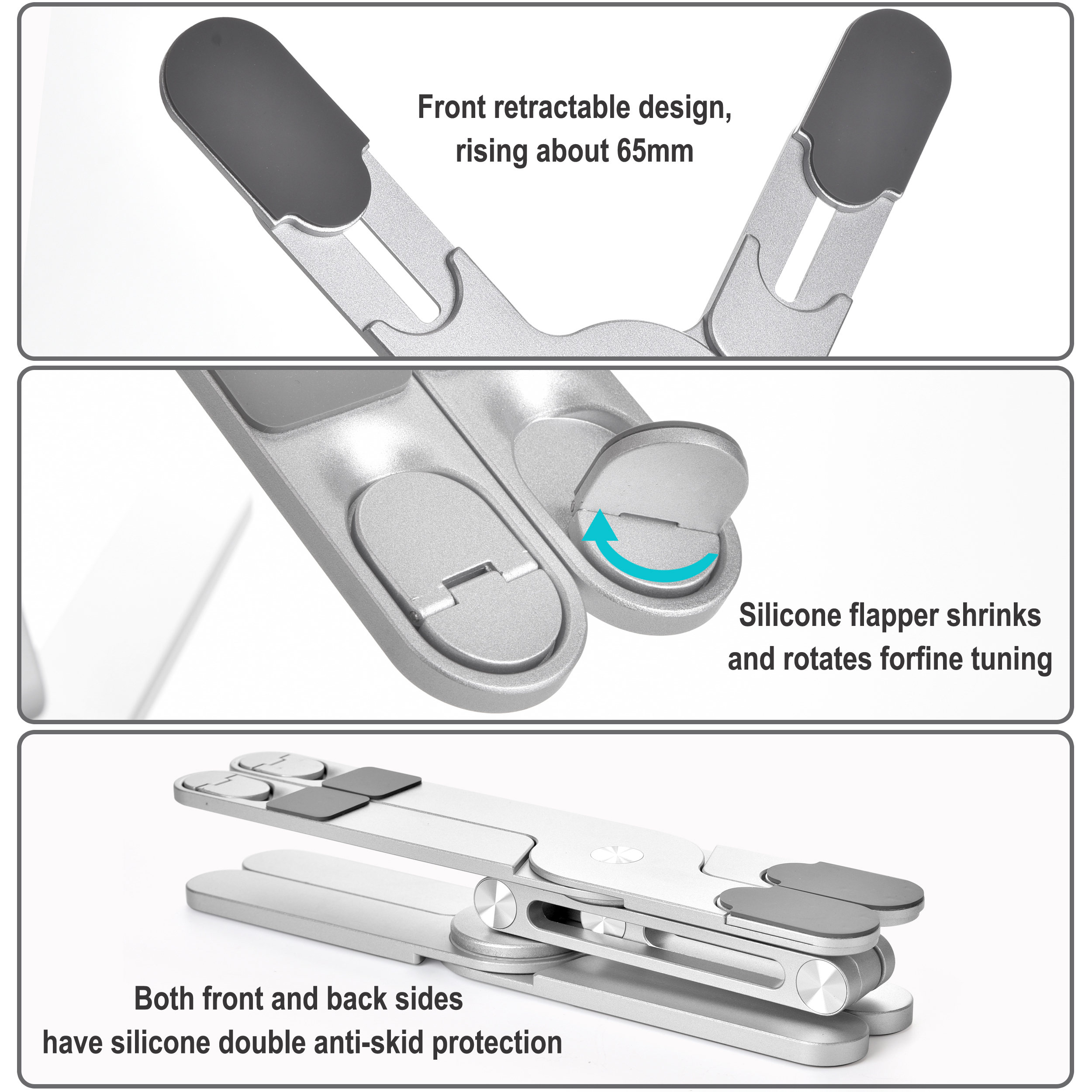 Foldable Laptop Stand 360°Rotation Notebook Table Adjustable Aluminum Alloy Holder Portable X Type Bracket for 10-17 inch Laptop