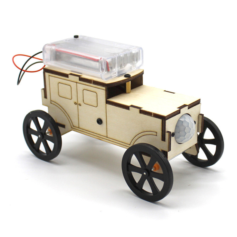 DIY Smart Robot Car STEAM Body Induction Educational Kit Wood Model for Children Boys Girls Toys Outdoor Model Toys