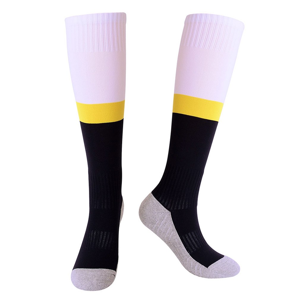 Høye elastiske sokker absorberende ungdomsfotballsokker leggbeskyttelse fotballsokker sport snowboard sykling ski fotballsokker