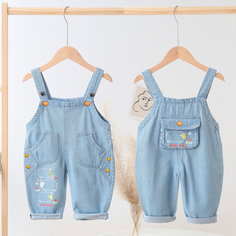 IENENS Baby Overalls Toddler Clothes Boy Girl Jumpsuit Playsuit Infant Denim Jeans Dungarees Spring Autumn Pants