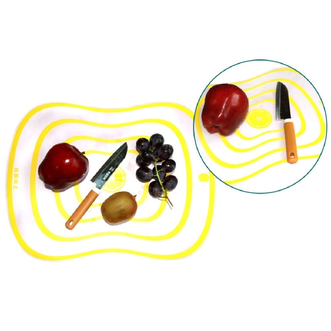 Promo 2 uds tabla de cortar de plástico antideslizante esmerilado de cocina para cortar alimentos