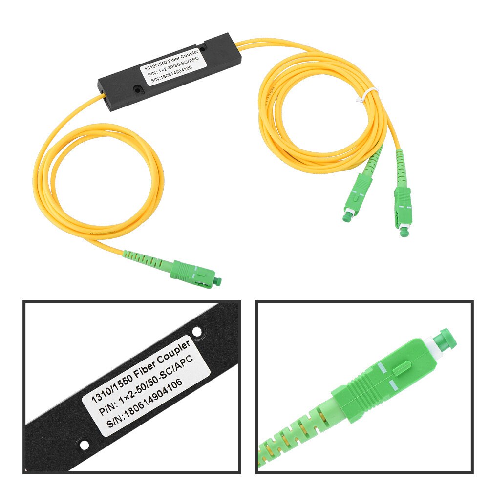 PLC Splitter SC APC 1X2 PLC Singlemode Fiber Optical Splitter SC/UPC PCL Splitter Internal Computer Cable Sleeve