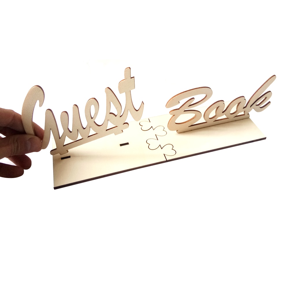 1pcs Rustic Wooden Wedding Guest DIY Table Decoration Party Accessories Book Sign Board Birthday Baby Shower Guest Sign-in Book